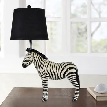 Rășină moderne Zebra Art Deco Led-uri de culoare Lampă de Masă pentru Dormitor Living Home Deco Noptieră Lampa de Birou Camera Copiilor corp de iluminat