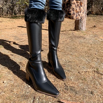 Toamna și iarna rădăcini groase plus catifea caldura moda peste genunchi cizme cavaler trend sexy all-meci pantofi pentru femei