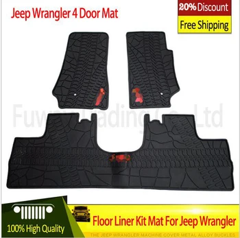 Fierbinte de vânzare Pentru Jeep Wrangler Auto din Cauciuc Negru Mat Negru, cu Culorile Roșu 2 Usi 4doors Fața Taxi 2007-Picior /de podea Pad