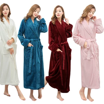 Pe De Vânzare Pentru Femei De Iarnă Super Moale, Cald, Plus Mult Halat De Baie Iubitorii De Pluș Kimono-Halat De Baie Pentru Bărbați Halat De Nunta De Domnisoare De Onoare Robe