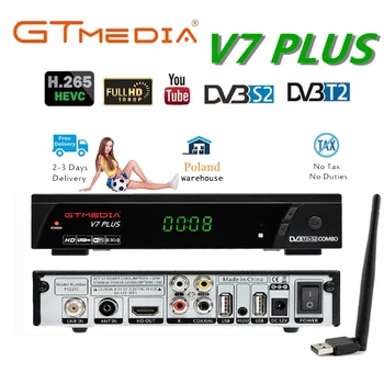 GTMedia plus V7 Receptor de Satelit DVB-S2/T2 Full HD de 1080P cu Suport WiFi YouTube DRE & Biss key upgrade V7 HD V7S HD TV Box
