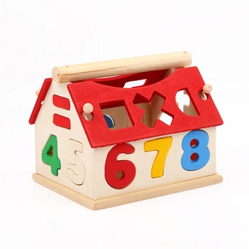 Lemn Constructii Case Bloc Jucărie Geometrie Cutie De Împerechere Casa Digitale Număr De Copii Pentru Copii De Constructii Blocuri De Învățământ