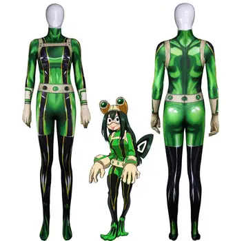 3D de înaltă calitate Imprimate Boku no Hero Academia Froppy Costume Cosplay Pro Hero Tsuyu Asui Erou mediul Academic Zentai Bodysuit