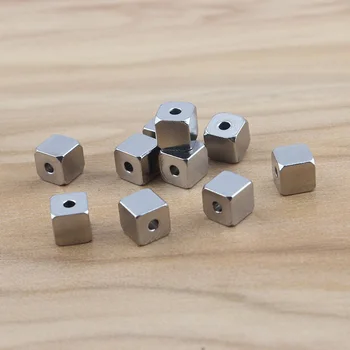 20buc Pătrat din Oțel Inoxidabil Margele Vrac 5mm Mare Gaura de 1.5 mm Cub Margele Spacer Pentru DIY Brățară Bijuterii de Luare Material