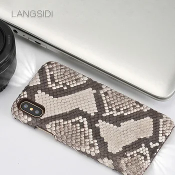 LANGSIDI de Lux lucrate manual din piele de python piele de caz înapoi pentru iphone 11 pro max 7 8plus real din piele pentru iphone 11 pro capa