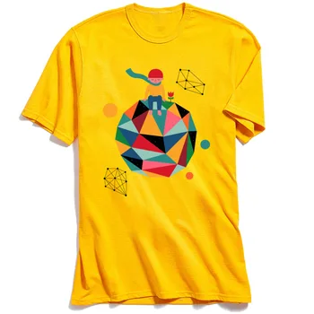 Lonely Planet T-shirt pentru Bărbați Iubitori de Zi Topuri & Tricouri Normale de Desene animate T Shirt O de Gât Bumbac Pur Geometrice Micul Prinț de Imprimare Tricou
