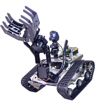 Programabile-LEA WiFi Rezervor Robot Kit Masina de Jucarie Cu Brat Pentru Zmeura Pi4 (2G) - Linia de Patrulare de Evitare a obstacolelor Versiune Gheară Mare
