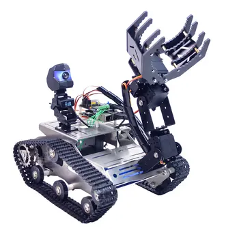 Programabile-LEA WiFi Rezervor Robot Kit Masina de Jucarie Cu Brat Pentru Zmeura Pi4 (2G) - Linia de Patrulare de Evitare a obstacolelor Versiune Gheară Mare