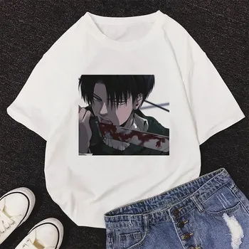 2021 Nou Fierbinte Japoneză Atac Pe Titan Tricou Femei Streewear Levi·Ackerman Ochi Anime Modă T-shirt Harajuku Unisex Punk Tricouri