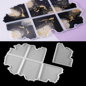 Neregulate Ceai coaster Matrite de Silicon Despicare Tava Rășină Epoxidică Mucegai Pentru Bijuterii DIY Acasă Decor lucrate Manual Consumabile