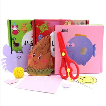 96pcs/cutie Copii de Desene animate pline de culoare de Hârtie Pliere și Tăiere Jucării lucrate Manual, Tăiate de Hârtie Jucarii Copii, Arta, Artizanat, Jucării DIY Puzzle Jucarii