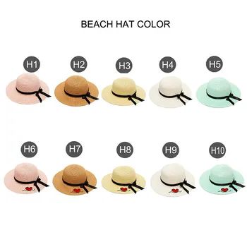 Copil Copii Dimensiune Plajă de Vară pălărie Nume Personalizat LOGO-ul Text Palarie de Soare Fetele Dantelă Panglică Arc Mare Pălărie de Paie în aer liber Dropshipping