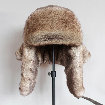 Bombardier Pălării de Iarnă pentru Bărbați Cald Ushanka rusă Pălărie cu Urechi Clapa din Piele Pu de Blănuri Earflap Cap