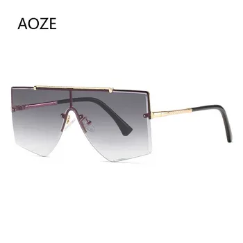 AOZE 2020 Trendul Supradimensionat ochelari de Soare Femei Bărbați Ochelari de Soare-O bucată de Vânt Ochelari Oglindă ochelari de soare Femei uri Populare UV400