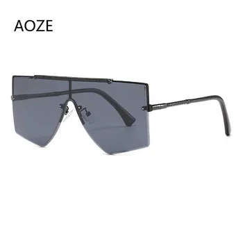 AOZE 2020 Trendul Supradimensionat ochelari de Soare Femei Bărbați Ochelari de Soare-O bucată de Vânt Ochelari Oglindă ochelari de soare Femei uri Populare UV400