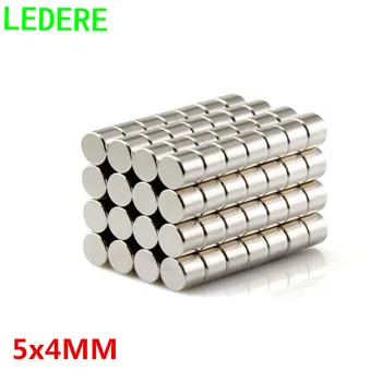 LEDERE 100buc 5mmx4mm magnet Puternic Rotunde Cilindrul Magneți din Neodim 5*4 NOU 5x4 Arta Ambarcațiunile de Conexiune 5mm*4mm