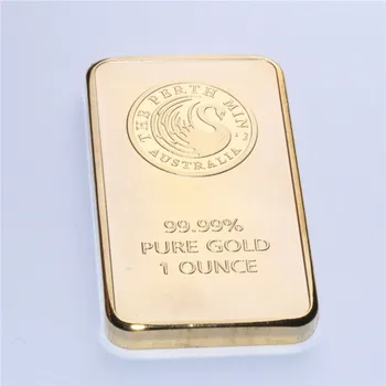 En-gros de 5 BUC/lot transport Gratuit 1 oz Perth Mint Gold Bar (Non-magnetic)