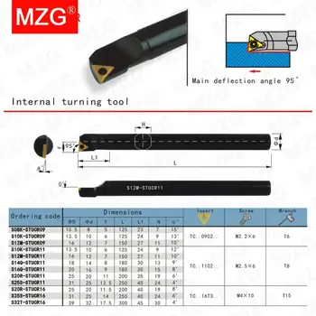 MZG STUCR 09 11 16 Strung CNC de Taiere Bara Gaura de Cotitură de Prelucrare 16 20 25 MM TCMT Introduce Toolholder Interne Plictisitor sculelor