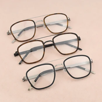 2019 brand de moda Pătrat ochelari de vedere Femei titan rama de ochelari barbati optice rama de ochelari femei rame de ochelari pentru Bărbați 9708