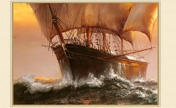 Pictura in ulei pe Panza de Imprimare peisaj Marin Navă care Navighează Nava Moderne Imagine Acasă Decorare Cadou pentru Perete Camera de zi