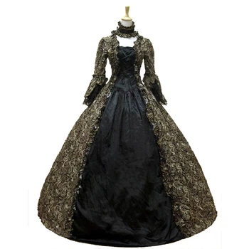 Secolul Epocă Bila Neagra Victorian Gothic Lolita rochie/Război Civil Southern Belle, rochii de Halloween