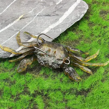 10 Buc Crab Momeala, Simulare 3D Crab Moale Momeala Arătat cu degetul Cârlig, Pește de Mare Momeala Catarama, Pește de Mare de Pescuit Aborda Instrumente