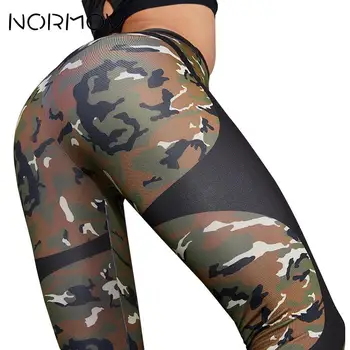 NORMOV Glezna-Lungime Talie Mare de Fitness Legging pentru Femei Camuflaj Imprimare de Moda Push-Up Sexy Pantaloni Elasticitatea Jambiere Femei
