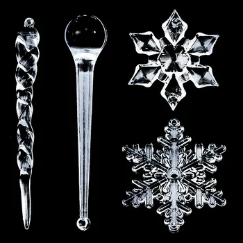 40PC Fulg de nea Sloi de gheață Ornament de Cristal Brad de Crăciun Transparent Decor Decoratiuni de Craciun An Nou Fericit рождество 20