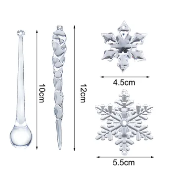 40PC Fulg de nea Sloi de gheață Ornament de Cristal Brad de Crăciun Transparent Decor Decoratiuni de Craciun An Nou Fericit рождество 20