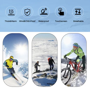 În Aer Liber Mănuși De Schi Pentru Adulți, Bărbați Și Femei Cu Ecran Tactil Gros De Vată Pentru A Păstra Cald Pentru Motocicleta Alpinism, Echitatie