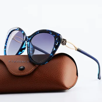 Polarizati pentru Femei Brand de Lux ochelari de Soare Moda Designer de Epocă ochelari de Soare de sex Feminin Flori Supradimensionate Nuante UV400 Ochelari