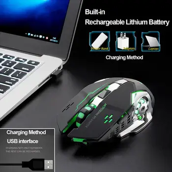 Fierbinte Reîncărcabilă X8 Wireless Tăcut Iluminat din spate cu LED USB Optic Ergonomic Mouse de Gaming PC Mouse de Calculator Pentru Imac Macbook Pro/laptop