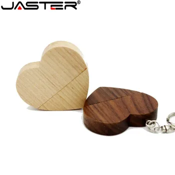 JASTER USB 2.0 (gratuit logo-ul personalizat) din lemn de dragoste inima unitate flash inimile cu breloc pendrive 4GB, 16GB 32GB 64GB LOGO-ul clientului