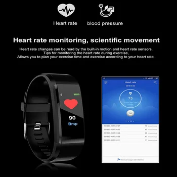 Ceas inteligent tracker de fitness bărbați femei *rata de inima* monitor IPS full touch ecran ceas sport de alergare pedometru