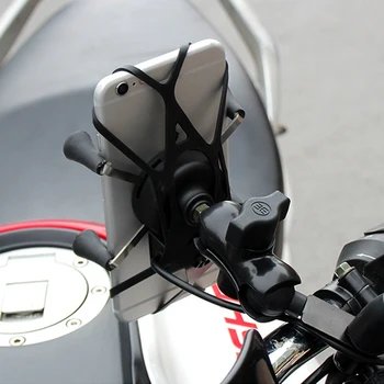 Universal 360 De Grade, Reglabil Suport De Telefon Mobil Motociclete Biciclete Biciclete Oglindă Usb De Încărcare Suportului De Biciclete Moto Mâner