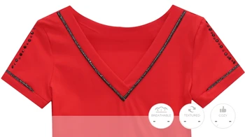 Moda de vara Haine coreene tricou V-Neck Diamante Femei Topuri Ropa Mujer Bumbac Tricou Sexy Gol Afară Teu În 2020 Nou T04911