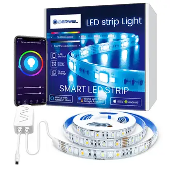 Smart RGBCCT LED Strip Wifi Controler 12V 2m Flexibil Strip Kit de Comandă Vocală RF Remoteworks cu Alexa Google Asistent
