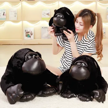 Negru Gorilla Păpuși Animal Maimuță Jucărie De Pluș Umplute Scaun Moale Pernă Creative Cameră Festivalul De Decor De Crăciun, Ziua De Nastere Cadou Copil