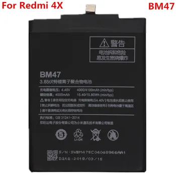 Redmi4X Original Baterie Pentru XIAOMI Redmi 4X BM47 4000mAh Înlocuire 3.85 V Litiu-ion Polimer Baterie Piese de schimb