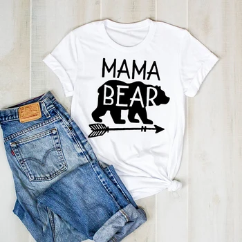 Femei Print Doamna Flori Mama ursoaica Mama Grafic T de Haine de Femei Tee Femei Top Tricou Tricou Femei Îmbrăcăminte T-shirt