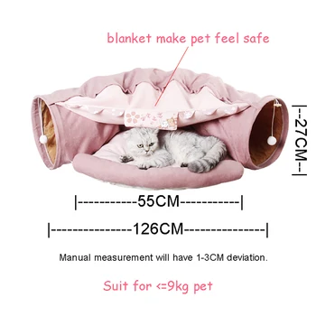 Pliabil Scos Pisica Tunel Tub De Companie Joc Interactiv Jucării De Sunet Hârtie Sună Clopotul Pentru Pisica