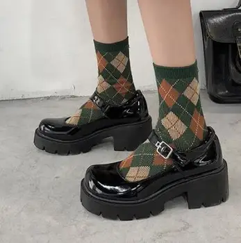 Mici Pantofi din Piele Femei 2020 Primăvară Modele de Pantofi Mary Jane pentru Femei Japoneze Tocuri Retro Platforma Pantofi Femei