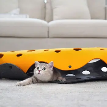 Pisica Joaca Tunel Ascunde Jucării Pisoi Pliabil Tunel Mat cu mai Multe Găuri de Urmărire Pat de Dormit Tunel Tub