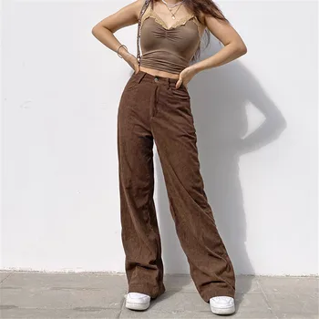 Supermiss pantaloni de Catifea cord pantaloni de Trening Femei cu Talie Înaltă Largi Pantaloni Largi Picior 2020 Y2K Harajuku Pantaloni Toamna Iarna 90 Streetwear