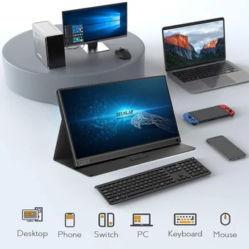 15.6 inch Touch Screen Monitor Portabil Ultrathin IPS HD USB de Tip C Dispaly Monitor pentru laptop telefon XBOX Comutator și PS4