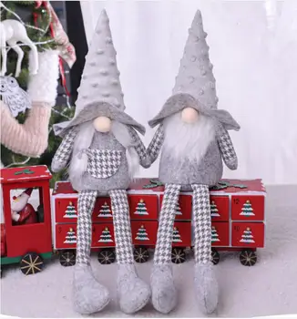 Crăciun cu picioare Lungi fără Chip Stând Ornament Rudolph Decor 2021 Crăciun Clopot Gnome Santa Tricotate Papusa de Plus Copac Xmas