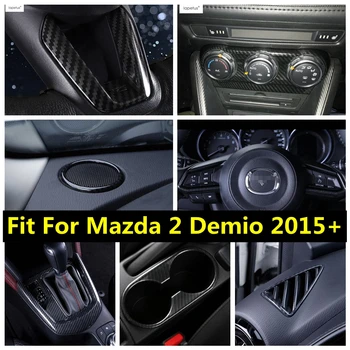 Lapetus Fibra de Carbon Interior Refit Kit Pentru Mazda 2 Demio - 2019 AC Aer Condiționat Panou / Cana de Apa Suportul Capacului Ornamental