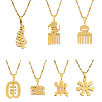 Anniyo Africane Simbol Pandantiv Coliere De Culoare De Aur Și Oțel Inoxidabil Material Adinkra Gye Nyame Etnice Bijuterii Cadouri #110421