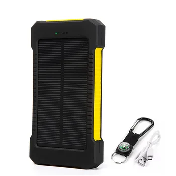 20000mah Solar Portabil Putere Banca Impermeabil Acumulator Extern 20000 mah Powerbank Telefon Încărcător de Baterie LED-uri de Lumină de unde această putere Banca