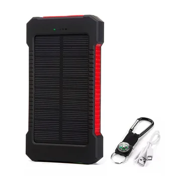 20000mah Solar Portabil Putere Banca Impermeabil Acumulator Extern 20000 mah Powerbank Telefon Încărcător de Baterie LED-uri de Lumină de unde această putere Banca